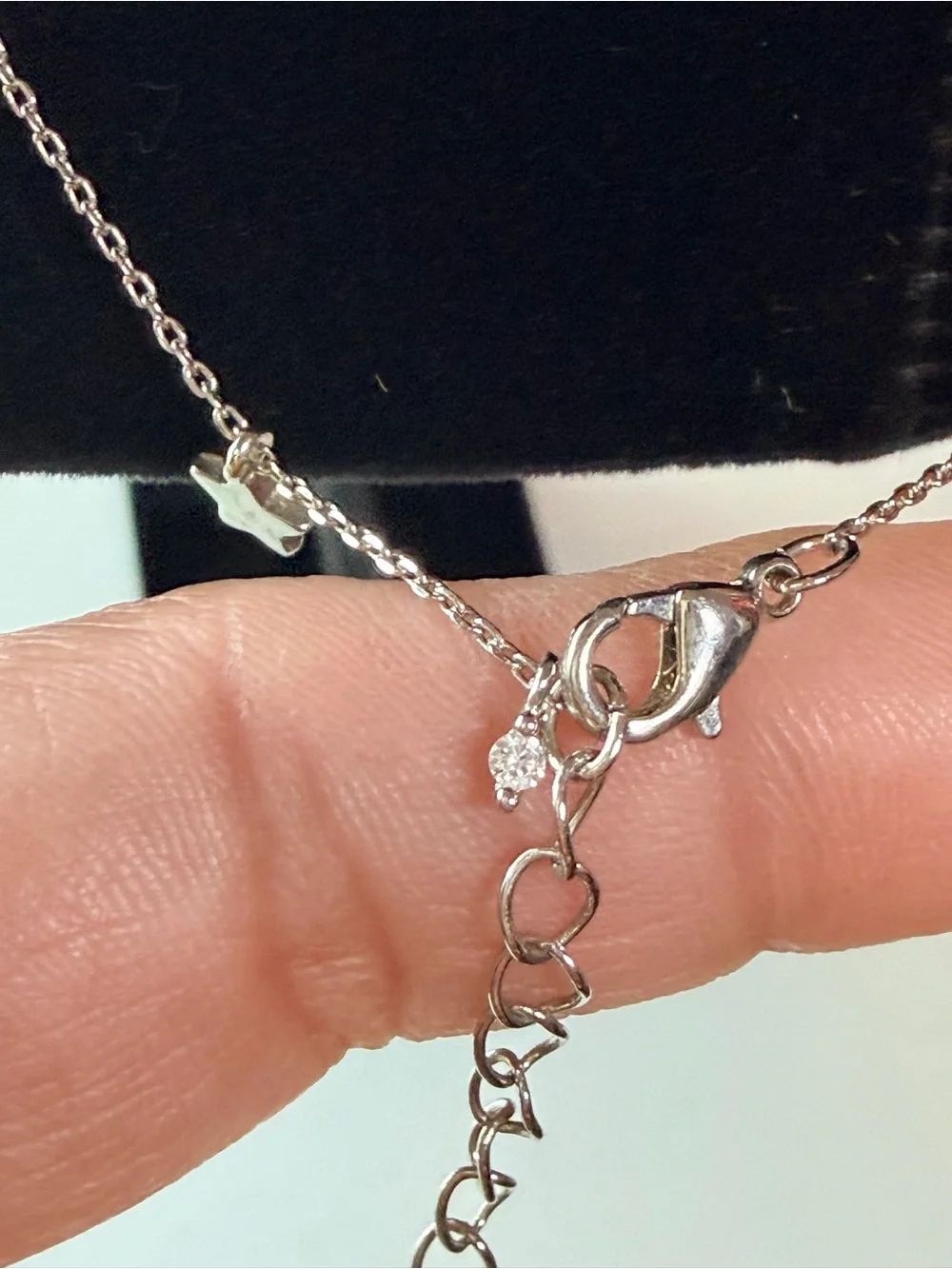 Children’s Minimal Silver Cable Chain Necklace 15’- Star & Circle Pendant